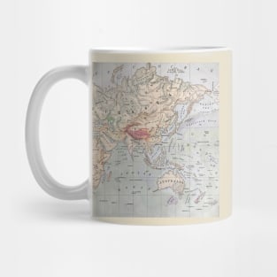 Europe and Asia, antique map 1800s Mug